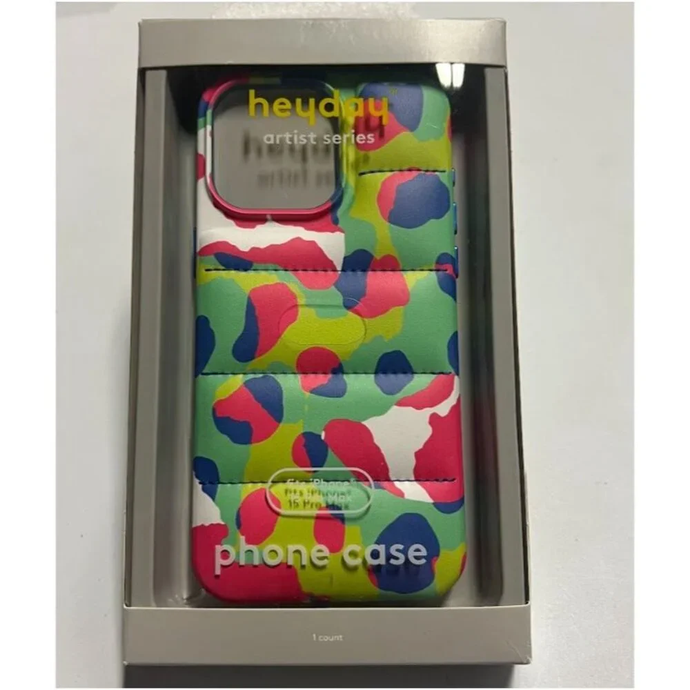 Heyday iPhone 15 Pro Max Puffer Case Quilted Protection with Fun Designs